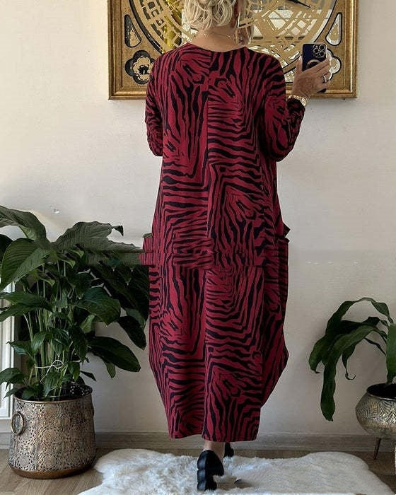 Women's Spring And Autumn Leopard Print Dresses