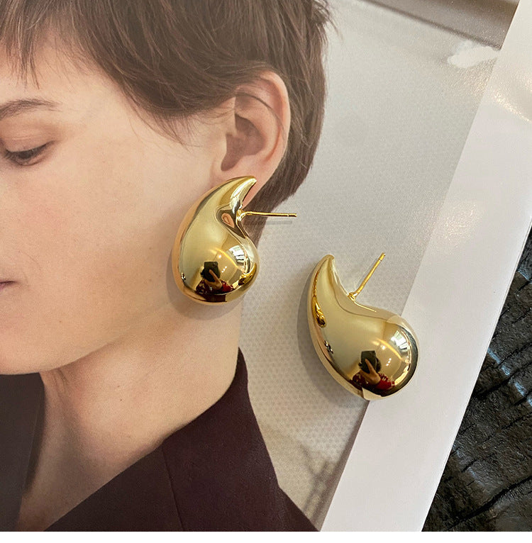 Ins Metal Cold Style Drop-shaped Earrings For Women