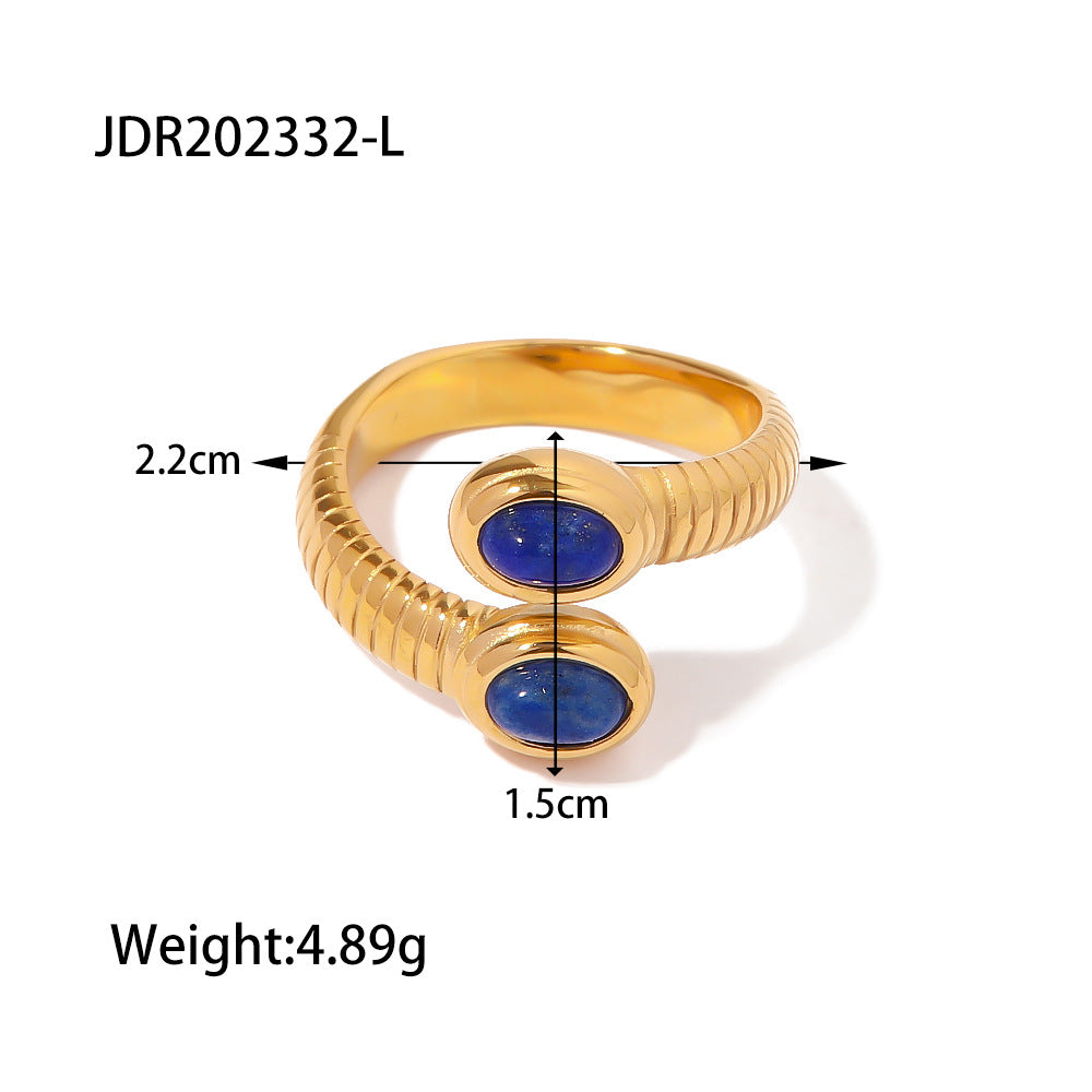 Stainless Steel Snake Niche Style Open Ring Titanium Steel Hand Jewelry
