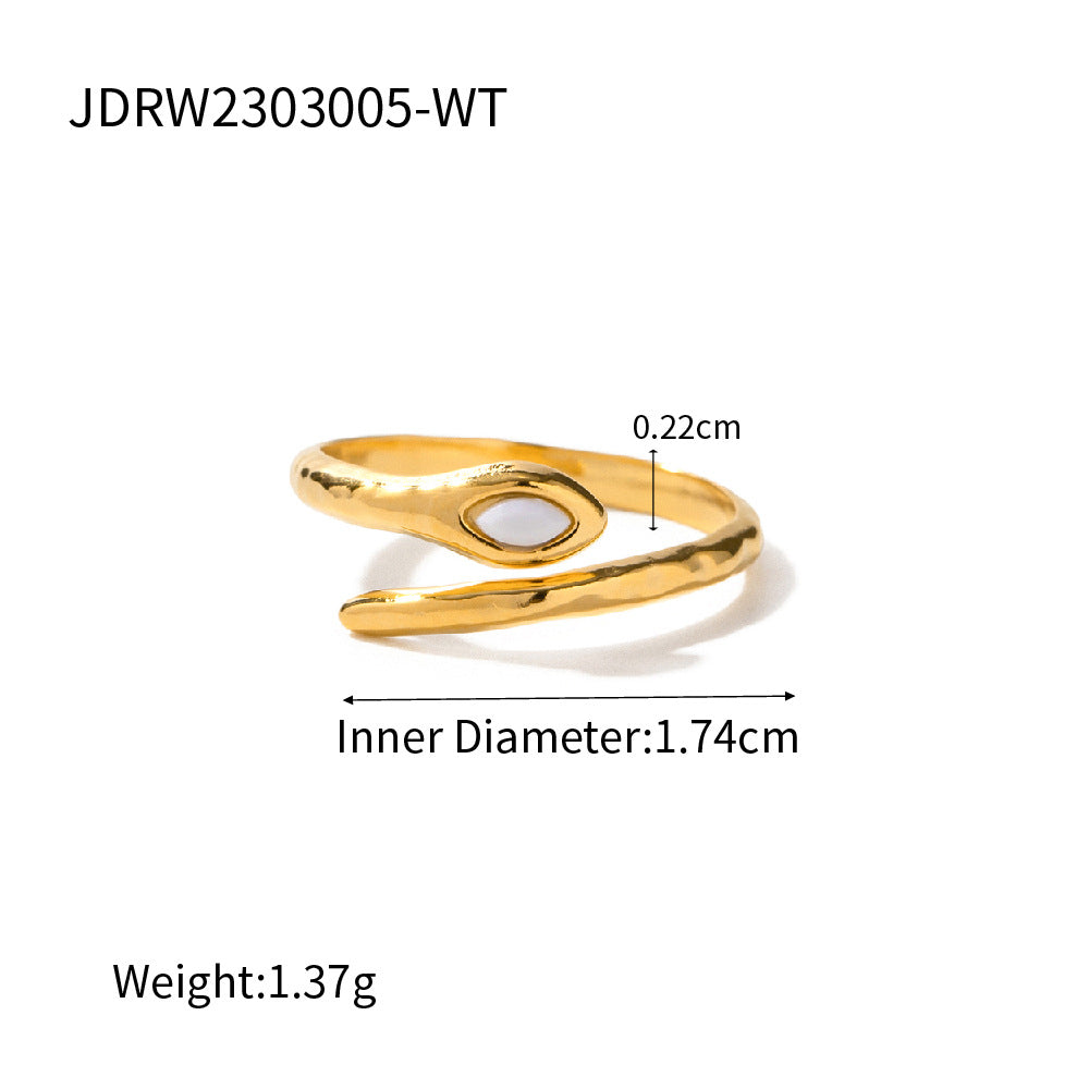 Stainless Steel Snake Niche Style Open Ring Titanium Steel Hand Jewelry