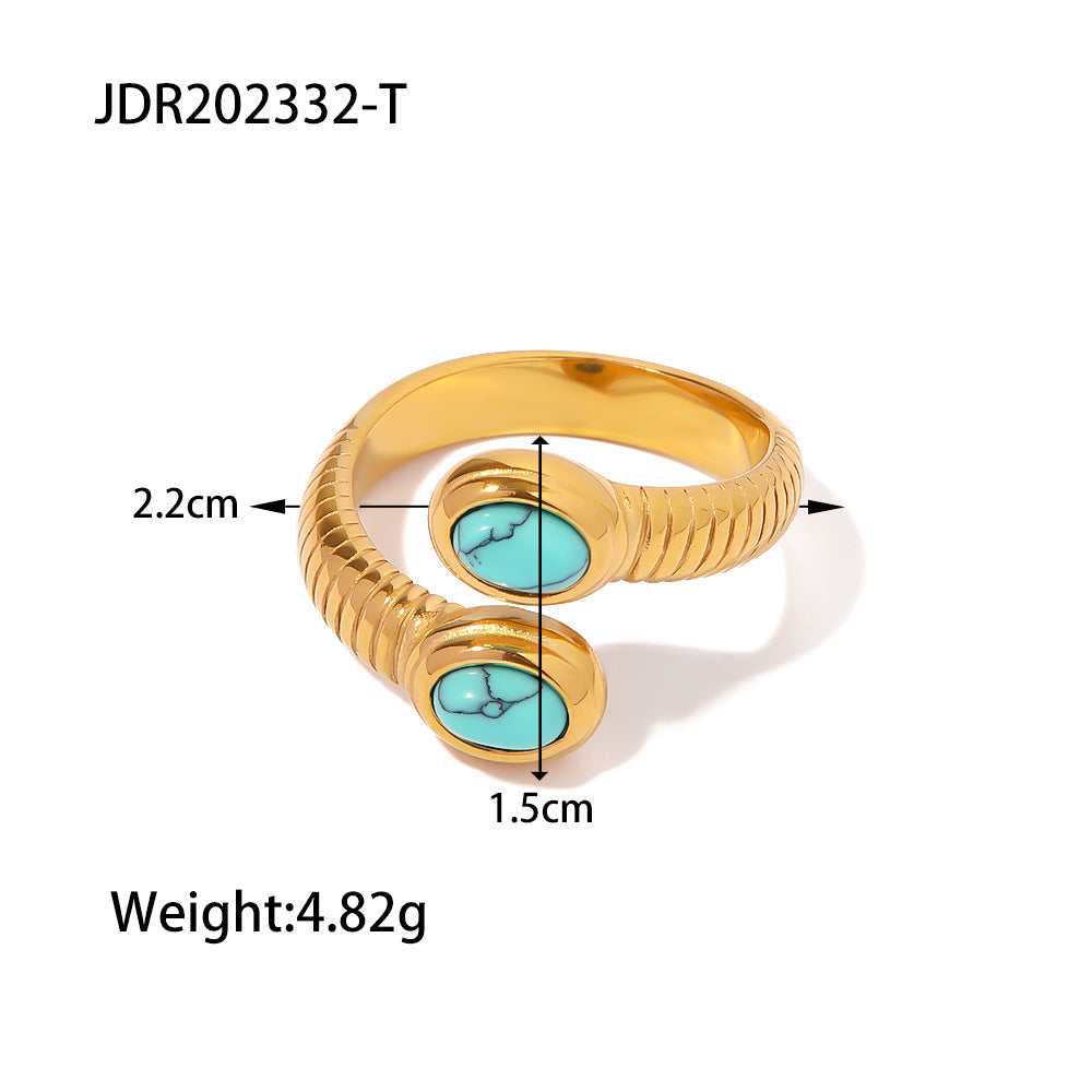 Stainless Steel Snake Niche Style Open Ring Titanium Steel Hand Jewelry