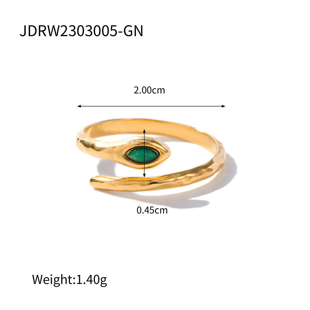 Stainless Steel Snake Niche Style Open Ring Titanium Steel Hand Jewelry