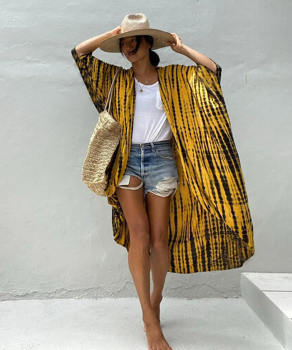 Casual, Beach coverup (Black Yellow) - Lena