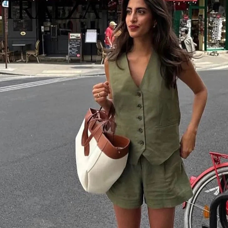 Casual, Summer Spring Set (Army Green) - Lena