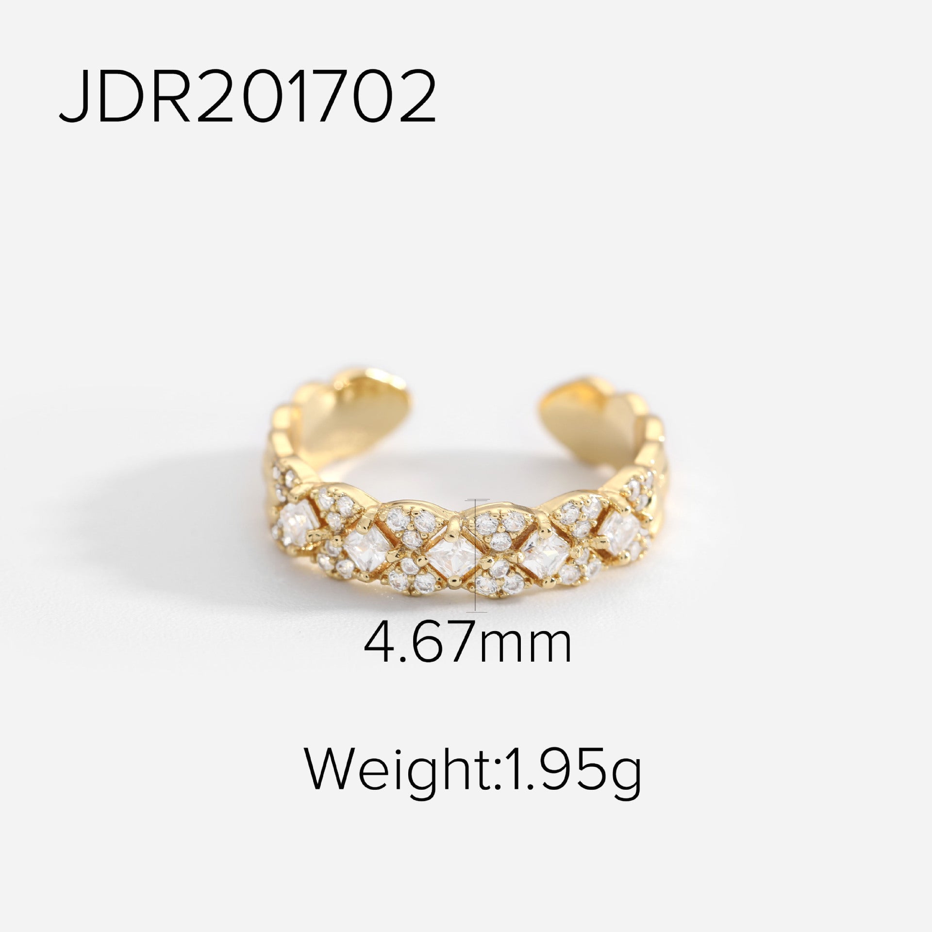 European And American INS Style Fashion Copper Zircon Ring