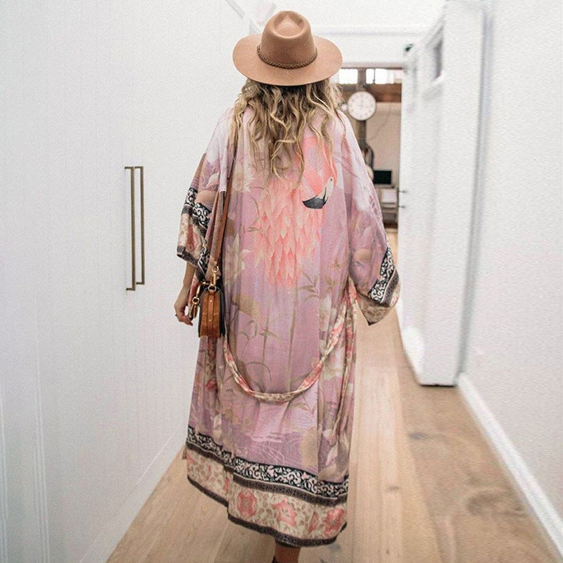 Sexy Loose Cardigan Holiday Sun Protection Shirt Dress