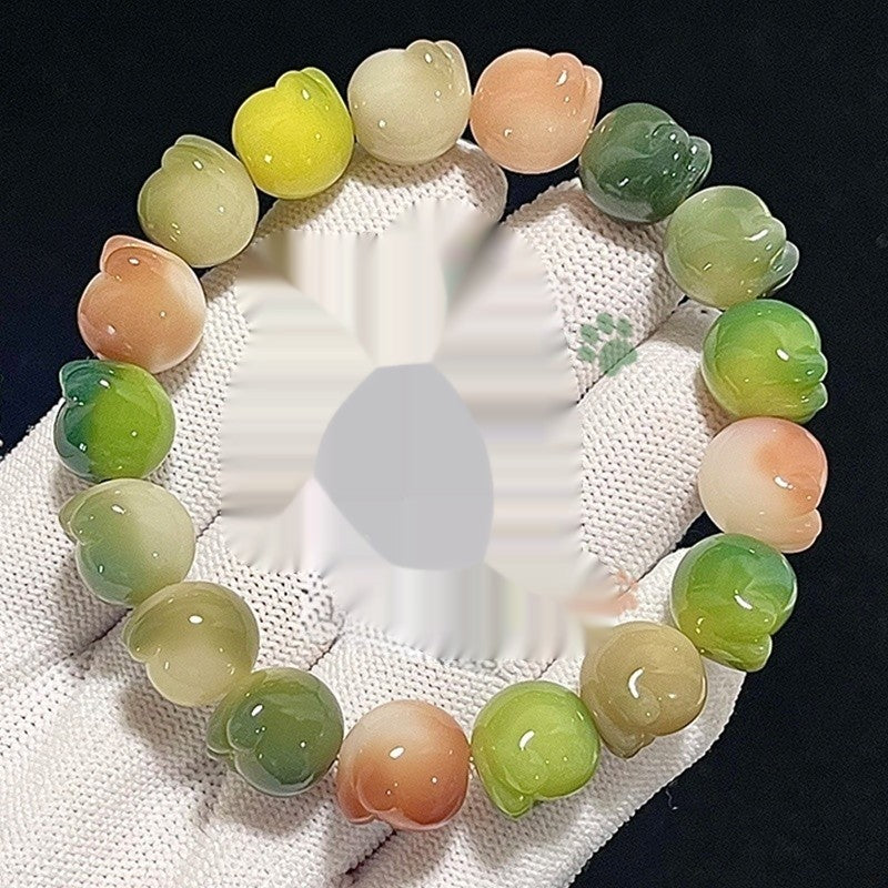 Cat's Paw Bodhi Root Hand Toy Bracelet Student Pliable Temperament White Jade Bodhi Cultural
