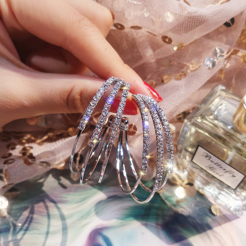 Earrings Stud Earrings Personality Tassel Wild Long Silver Pin Earrings