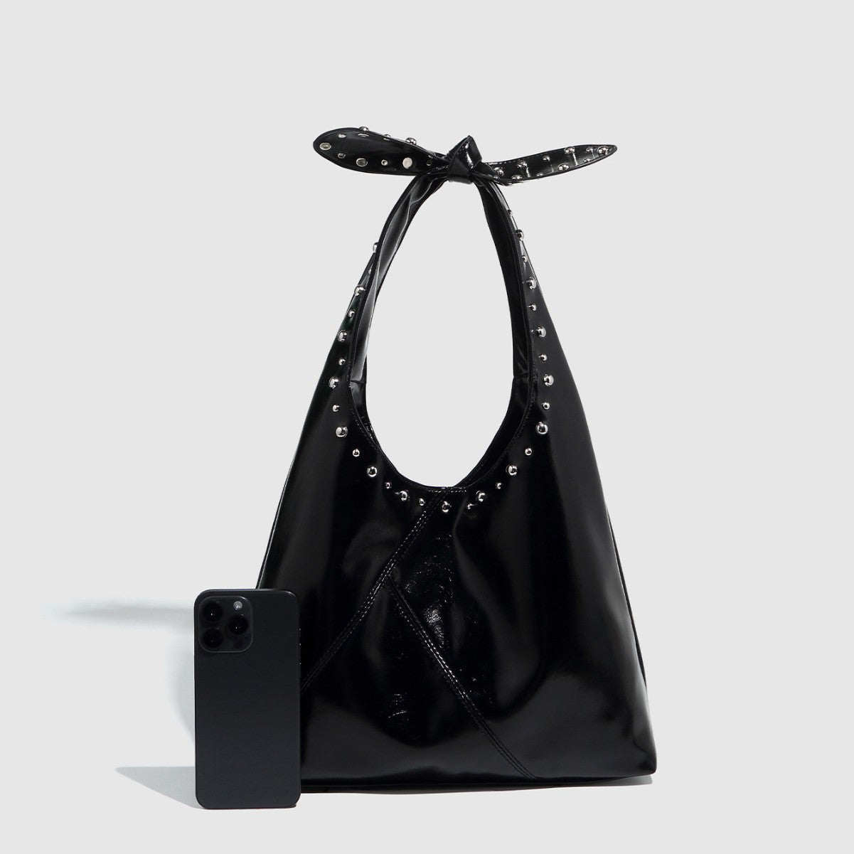 Tote Bag Rivet Bow Underarm Bag Women's Bucket Bag