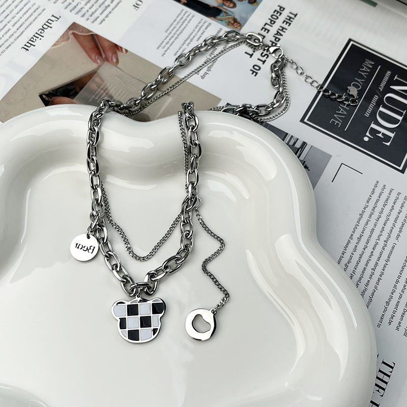 Bear Clavicle Necklace Niche Trendy Sweater