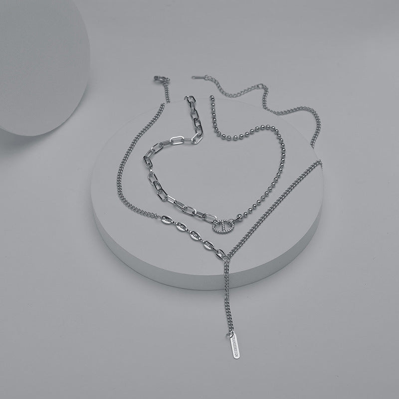 Double Layered Pig Nose Buckle Necklace Accessories Clavicle Chain