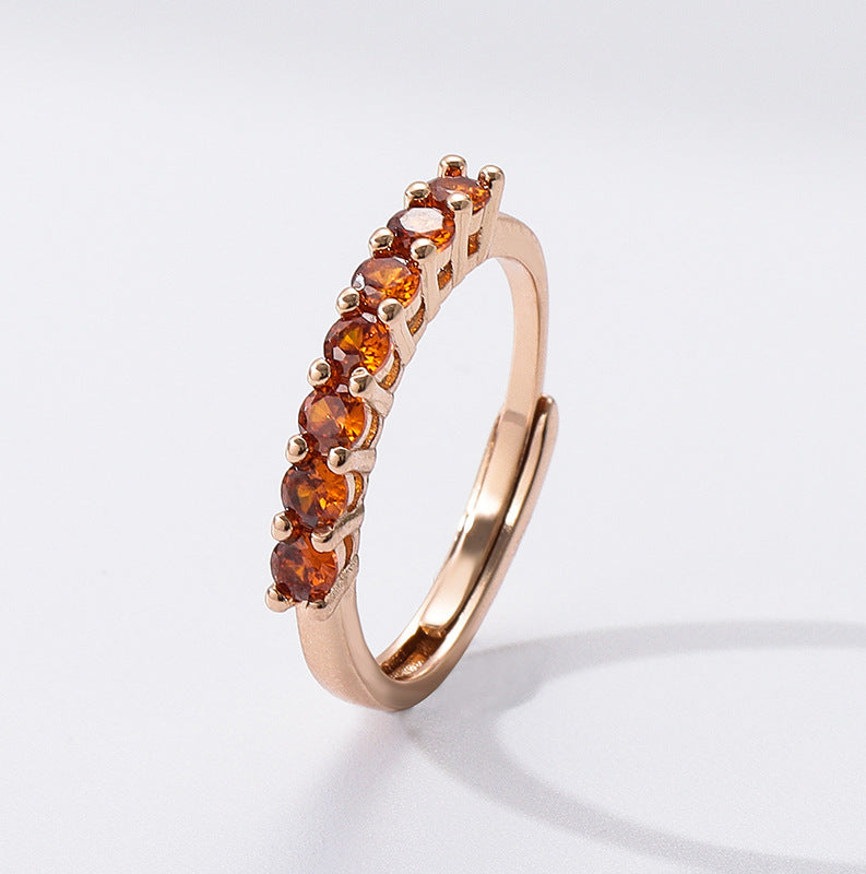 Champagne Real Gold Qigongzhu Rings Female Accessories