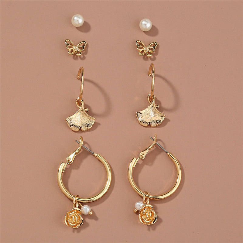 Butterfly Earrings Maple Leaf Flower Earrings