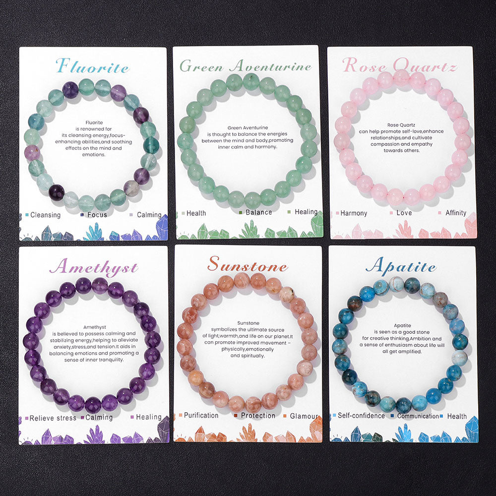 Simple And Natural Stone Handmade Elastic String Bracelet