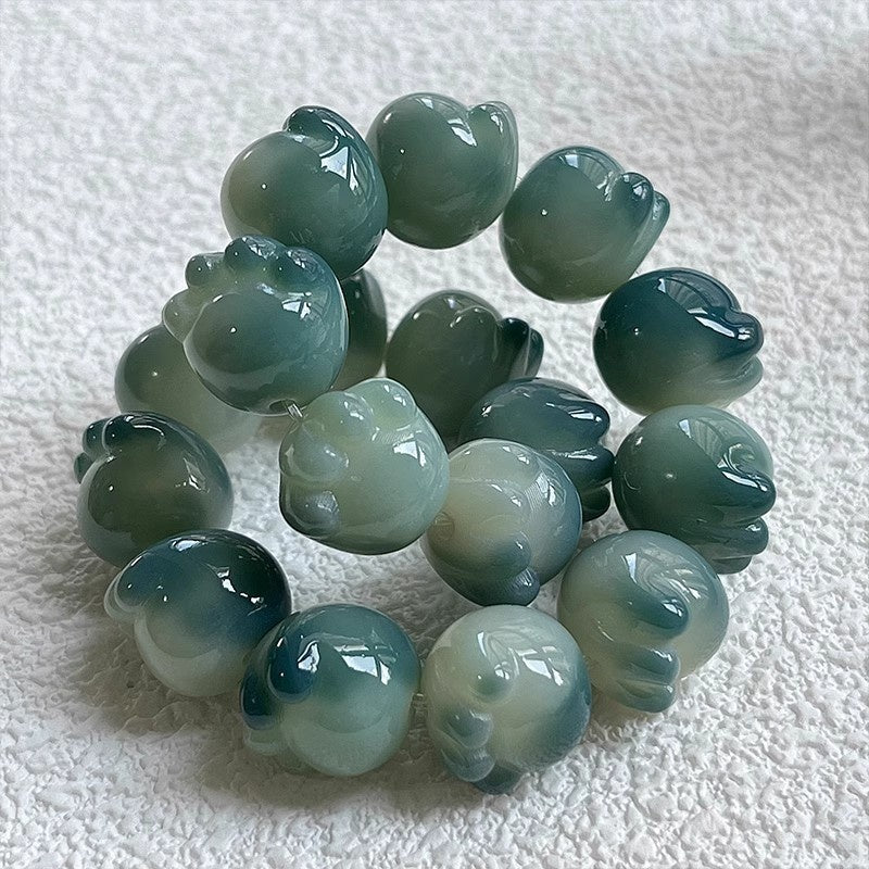 Cat's Paw Bodhi Root Hand Toy Bracelet Student Pliable Temperament White Jade Bodhi Cultural