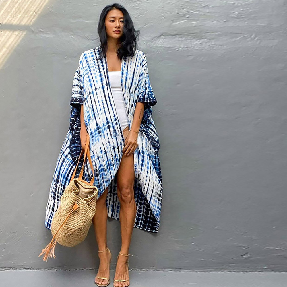 Casual, Beach Cover Up (Blue White) - Lena™ - Lena