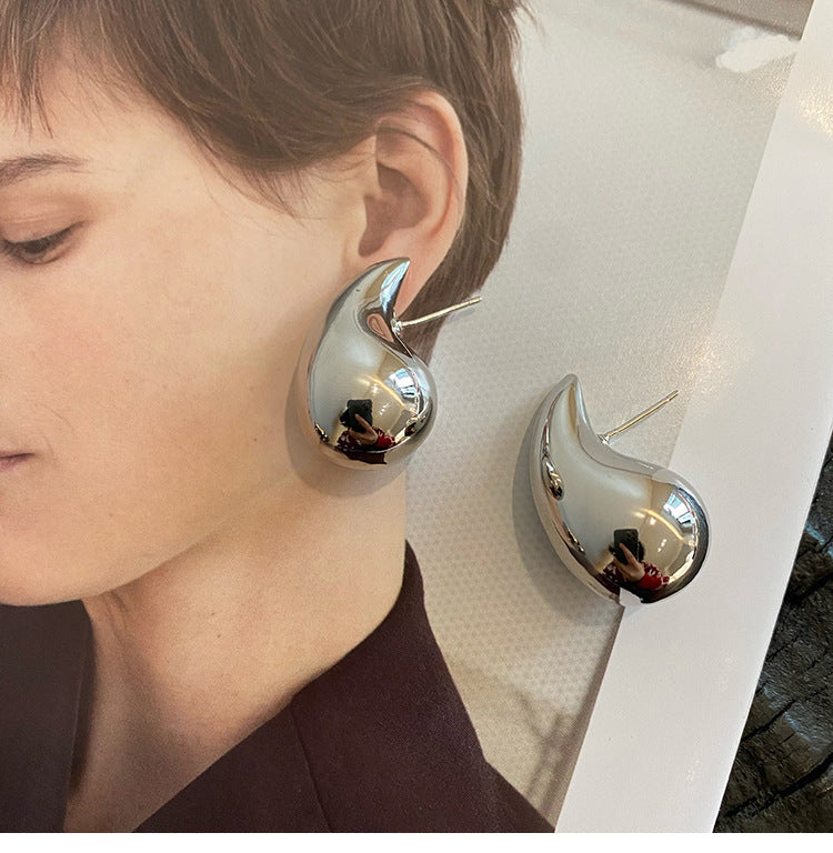 Ins Metal Cold Style Drop-shaped Earrings For Women