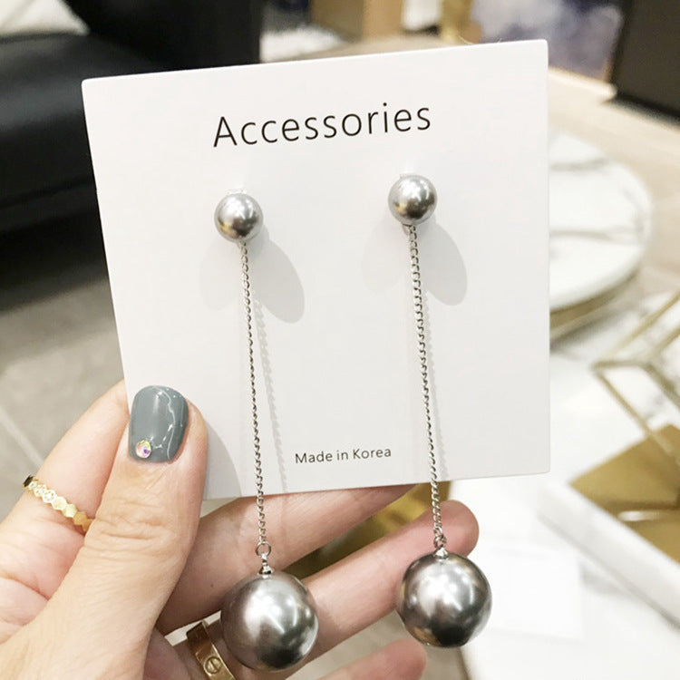Earrings Stud Earrings Personality Tassel Wild Long Silver Pin Earrings