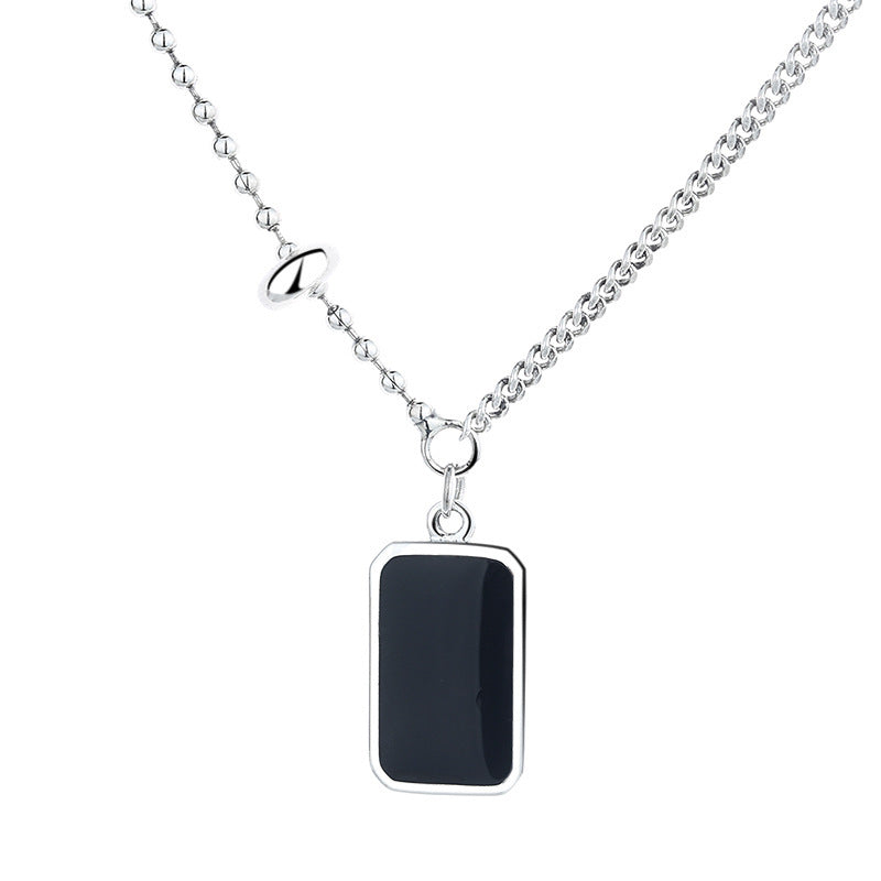 Epoxy Black Face English Trendy Clavicle Chain Necklace