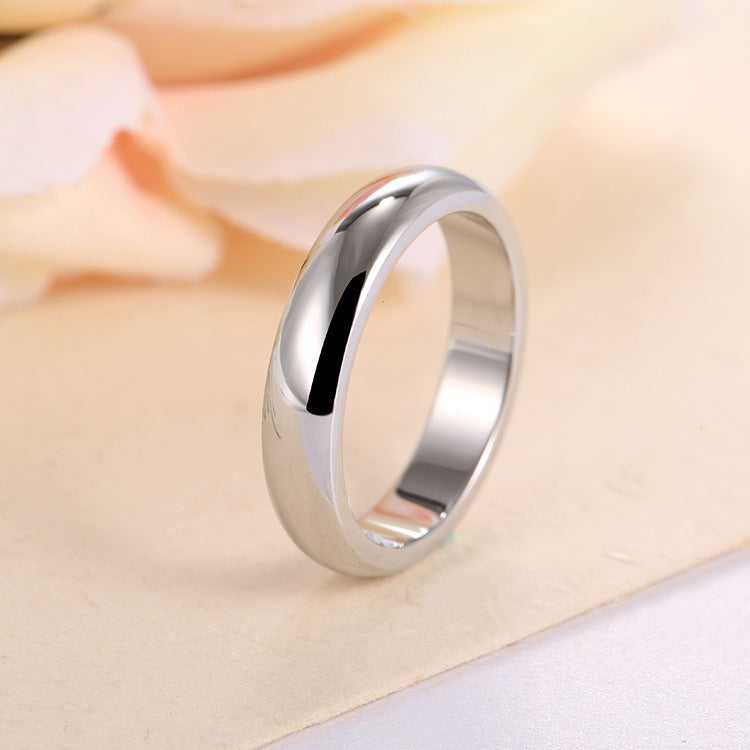 Stainless Steel Simple Plain Wide Glossy Ring
