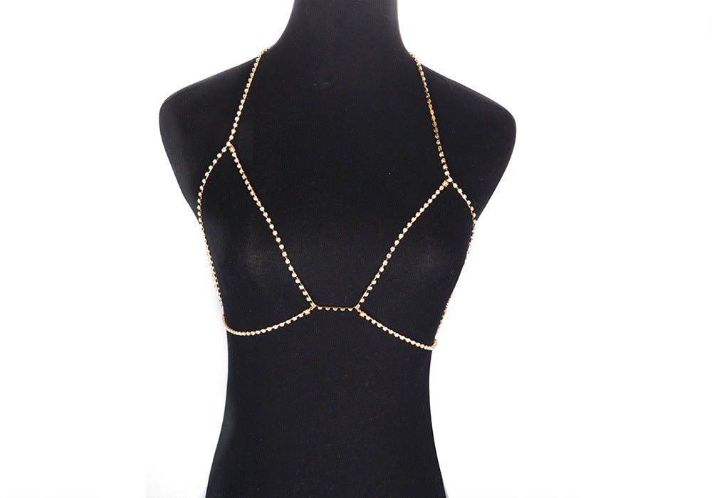 Layered Crystal Body Chains With Ethnic Water Drops And Bohemian Stars Designed For Beachwear Or Bridal Styling In Gold Silver Tones
