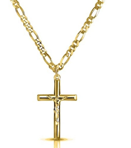 Simple Cross Figaro Necklace Easter Jesus Pendant Clavicle Chain