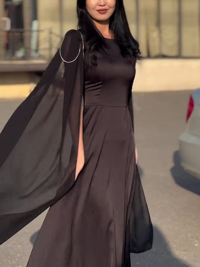 Round Neck Belted Maxi Dress