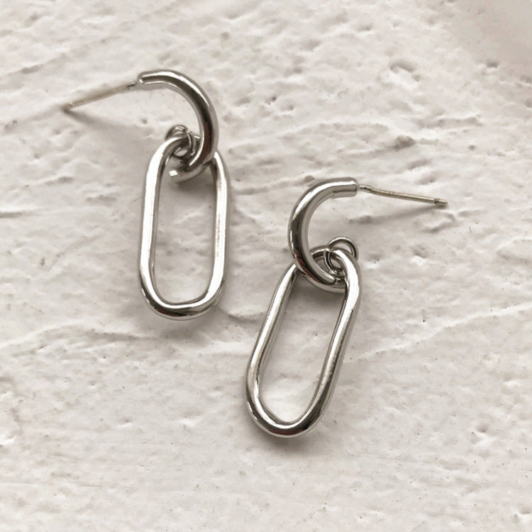 Earrings Stud Earrings Personality Tassel Wild Long Silver Pin Earrings