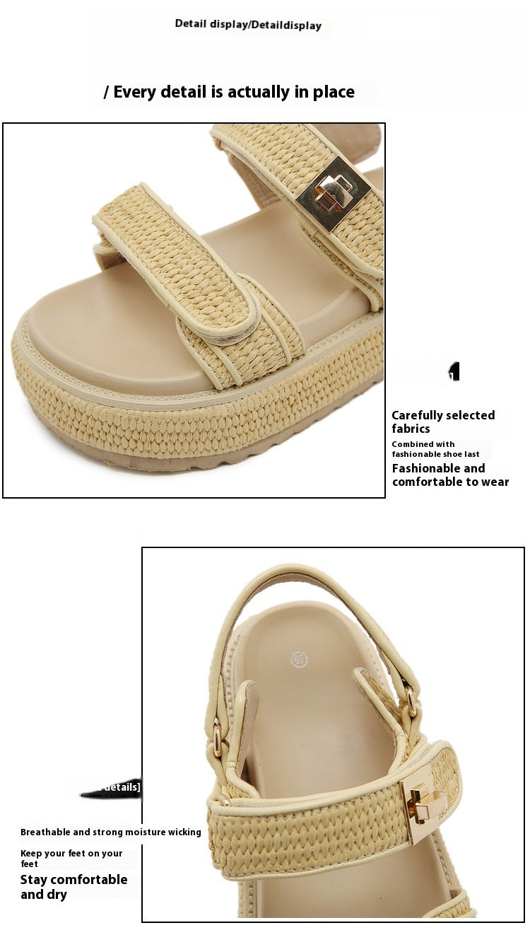 Women's Summer Open Toed Woven Hollowed Flat Sandals