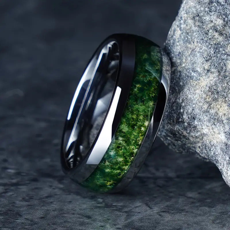 Fashion Creative Starry Sky Sea Blue Stainless Steel Ring