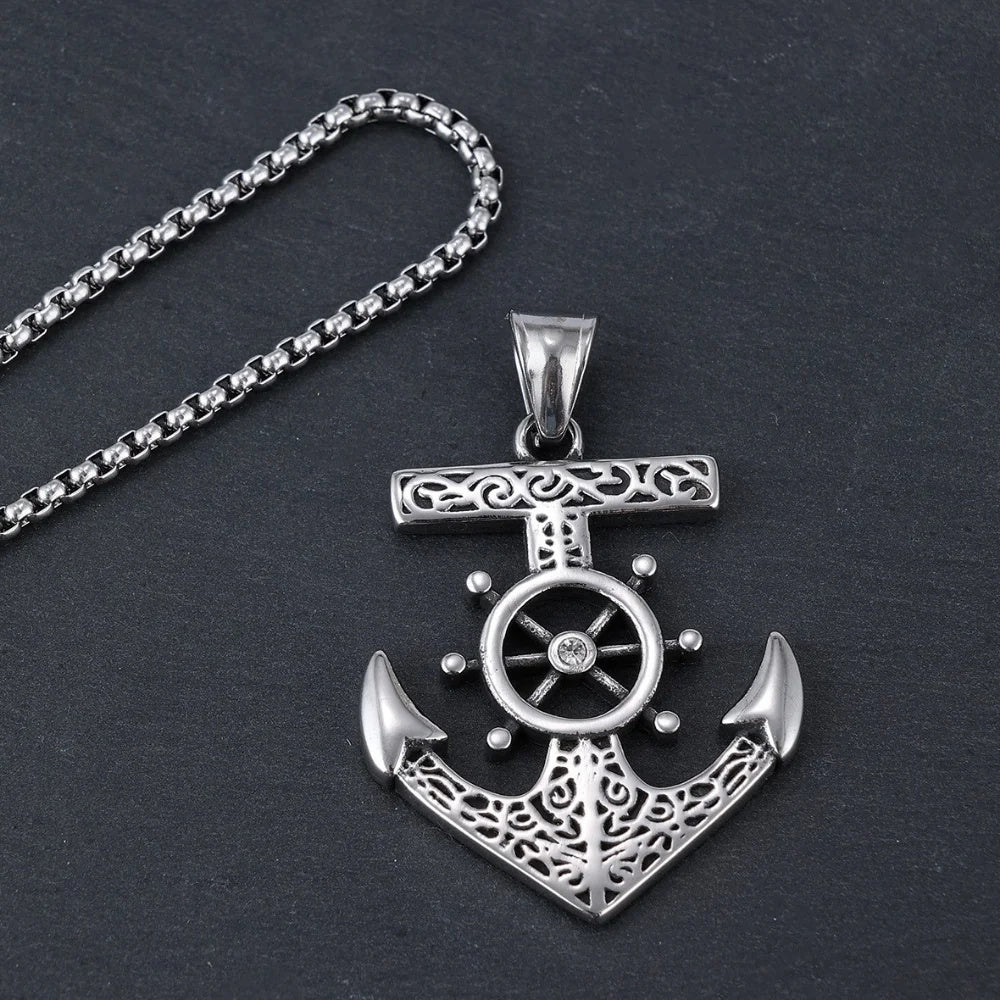 Men's Boat Aiming Titanium Steel Necklace