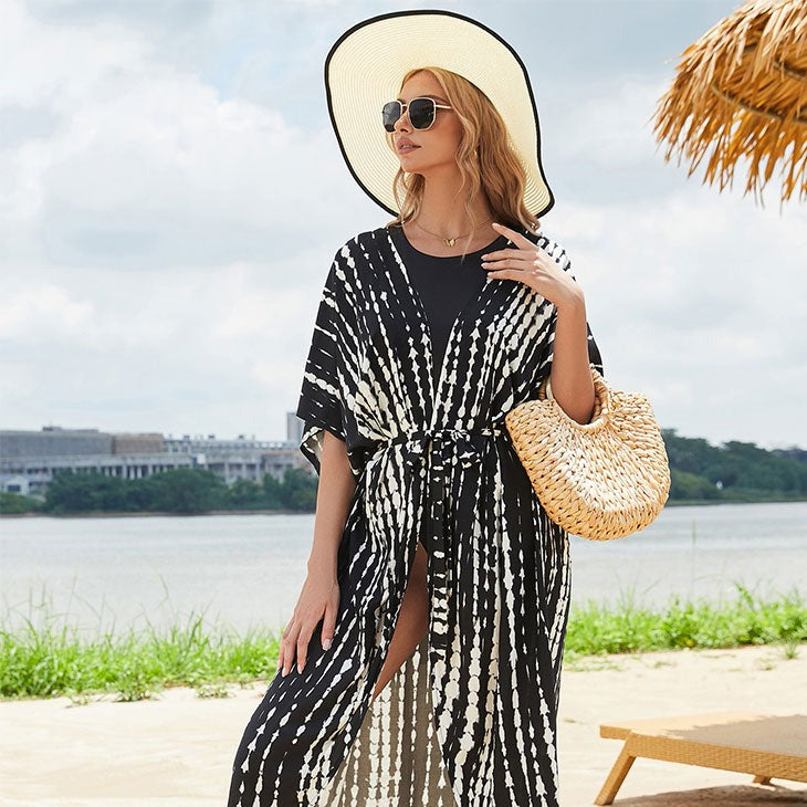 Casual, Beach Cover Up (Black white) - Lena™ - Lena