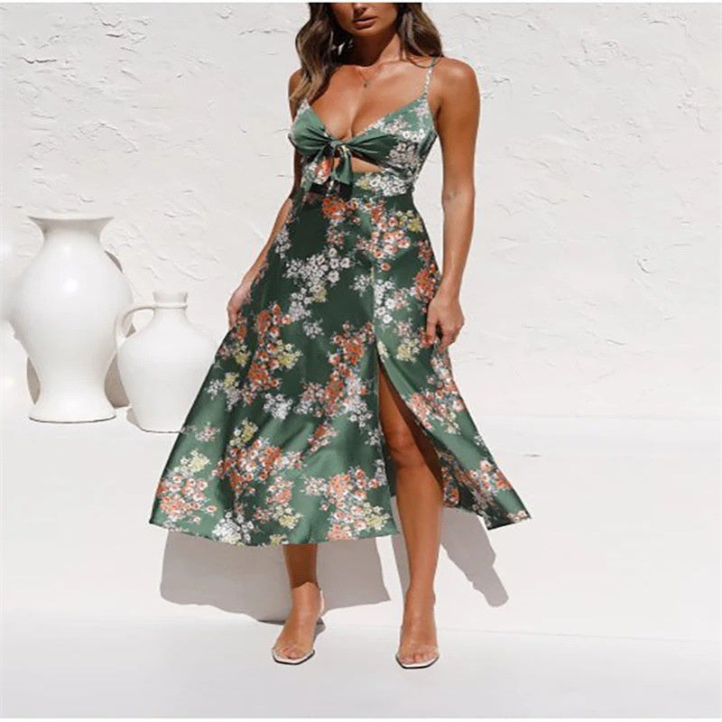 Small Floral Print Sling Dress