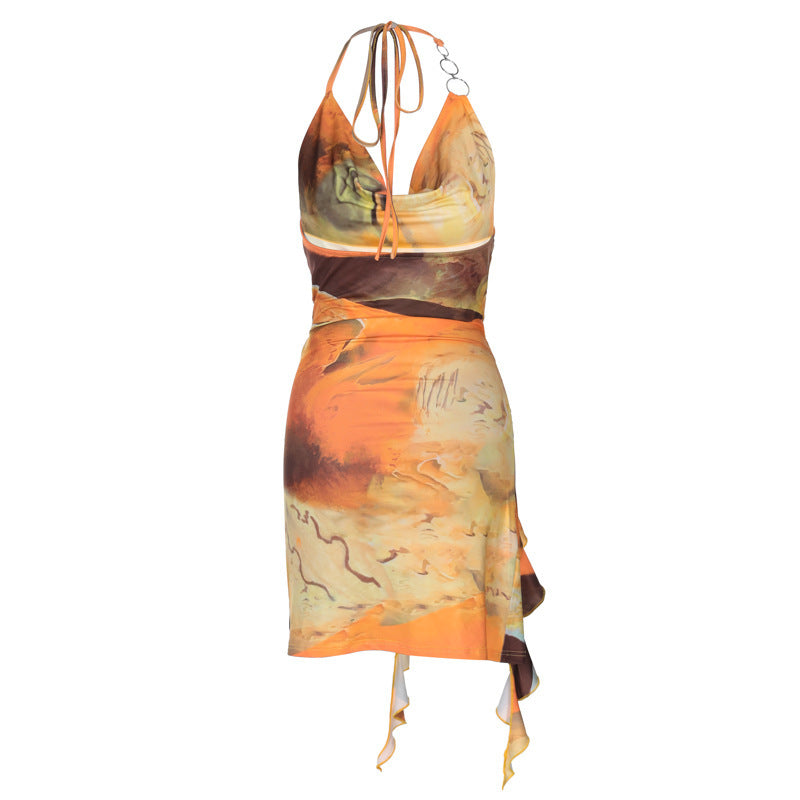 Women's Fashion Backless Lace-up Dress