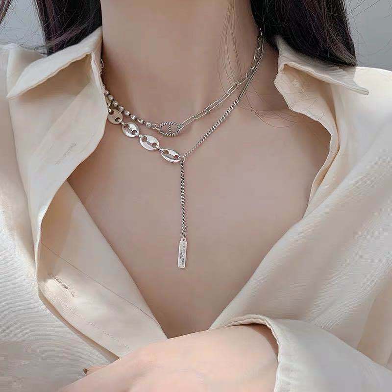 Simple Temperament Double Neck Chain Indifference Style
