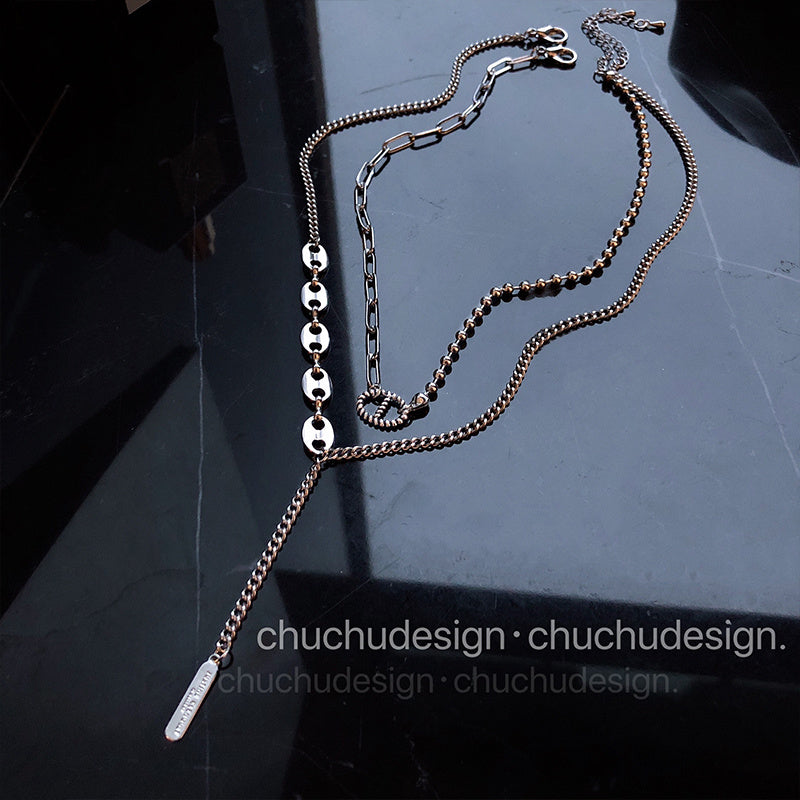 Simple Temperament Double Neck Chain Indifference Style