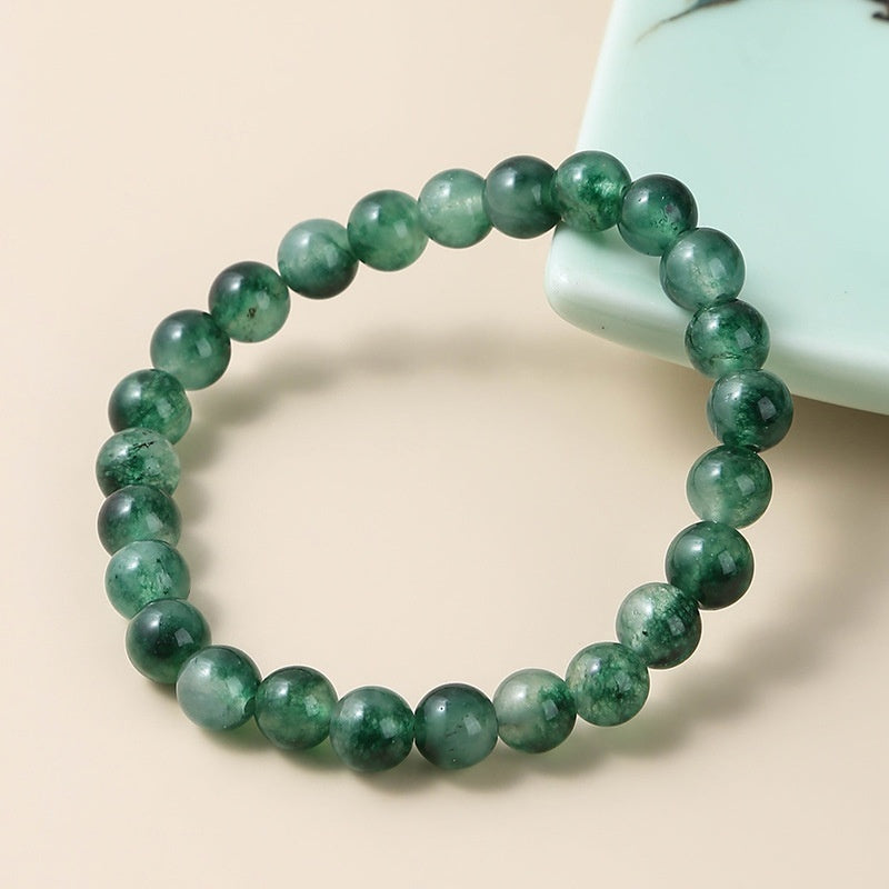 Chalcedony Sea Blue Sapphire Sky Blue Simple Men And Women Single Circle Round Beads Bracelet
