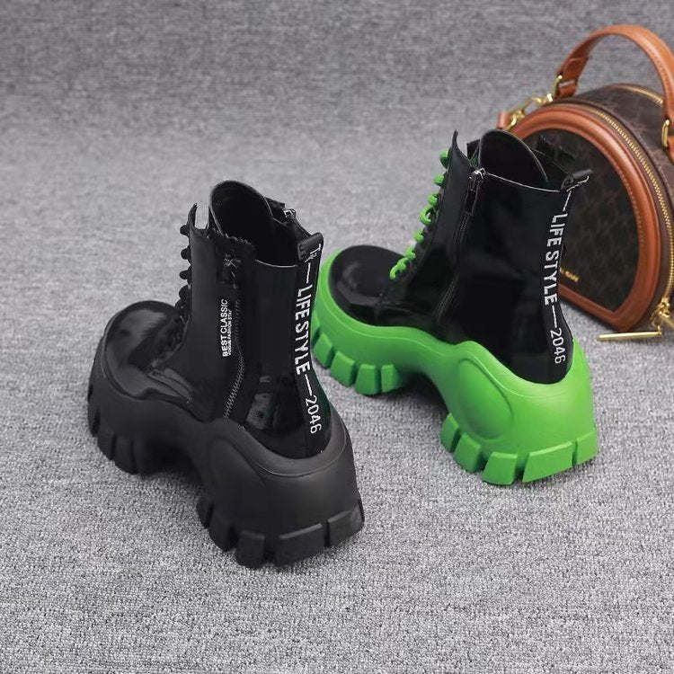Autumn New Lace Up High Top Women's Shoes Trifle