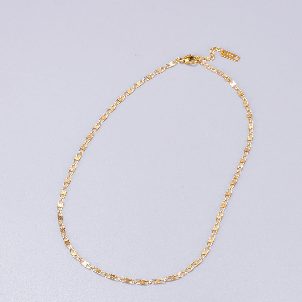 Women's Fashion Trendy Style Simple Coarse Flat Necklace