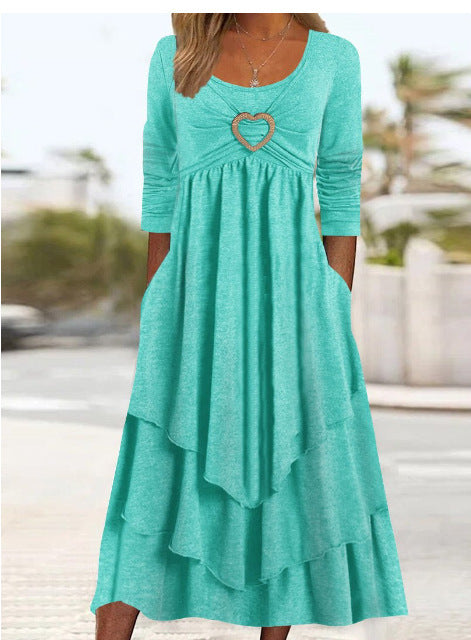 Women's Fashion Waist-controlled Love Decorative Dress