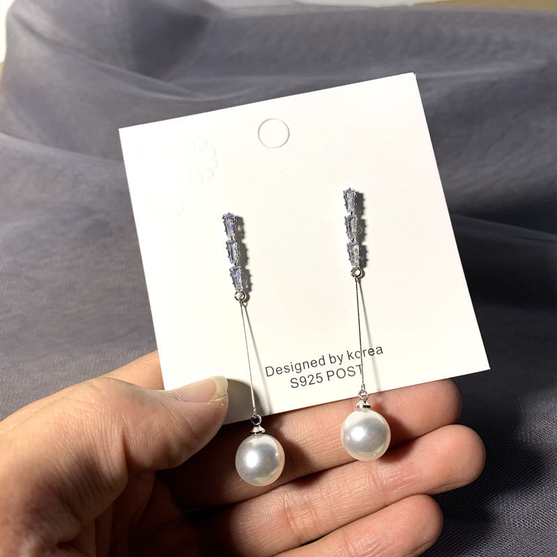 Earrings Stud Earrings Personality Tassel Wild Long Silver Pin Earrings