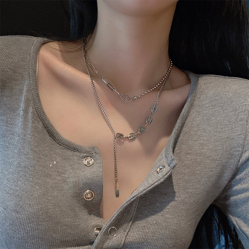 Simple Temperament Double Neck Chain Indifference Style