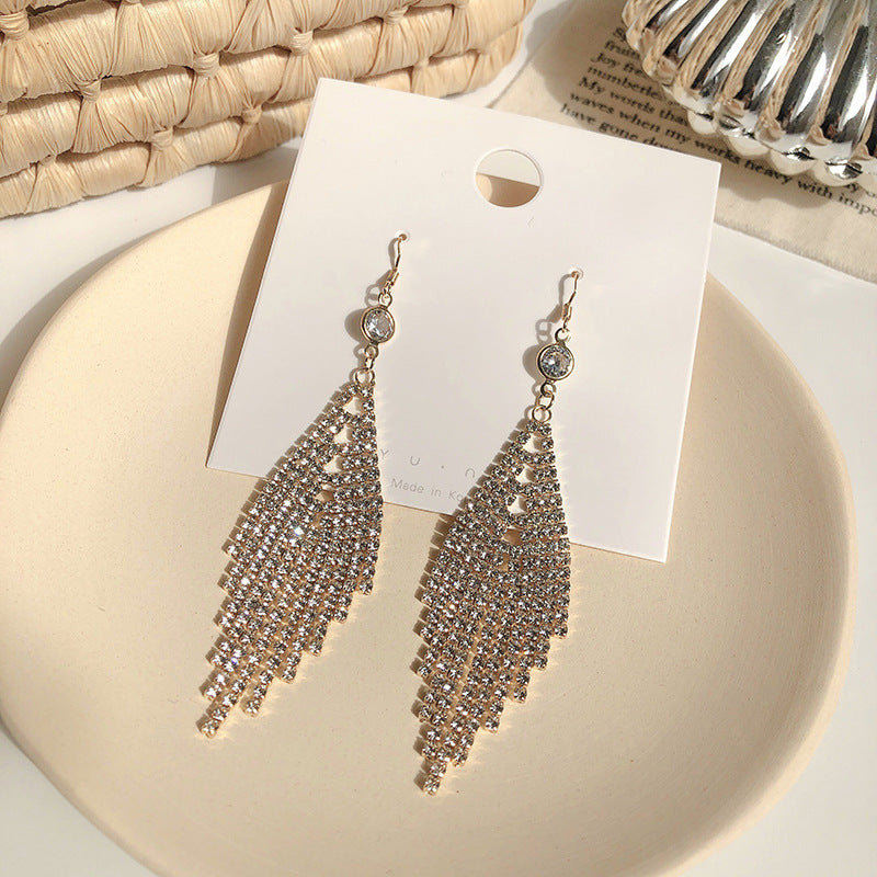 Earrings Stud Earrings Personality Tassel Wild Long Silver Pin Earrings