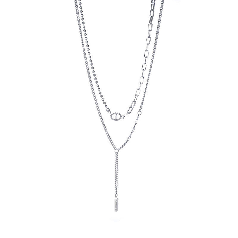 Double Layered Pig Nose Buckle Necklace Accessories Clavicle Chain