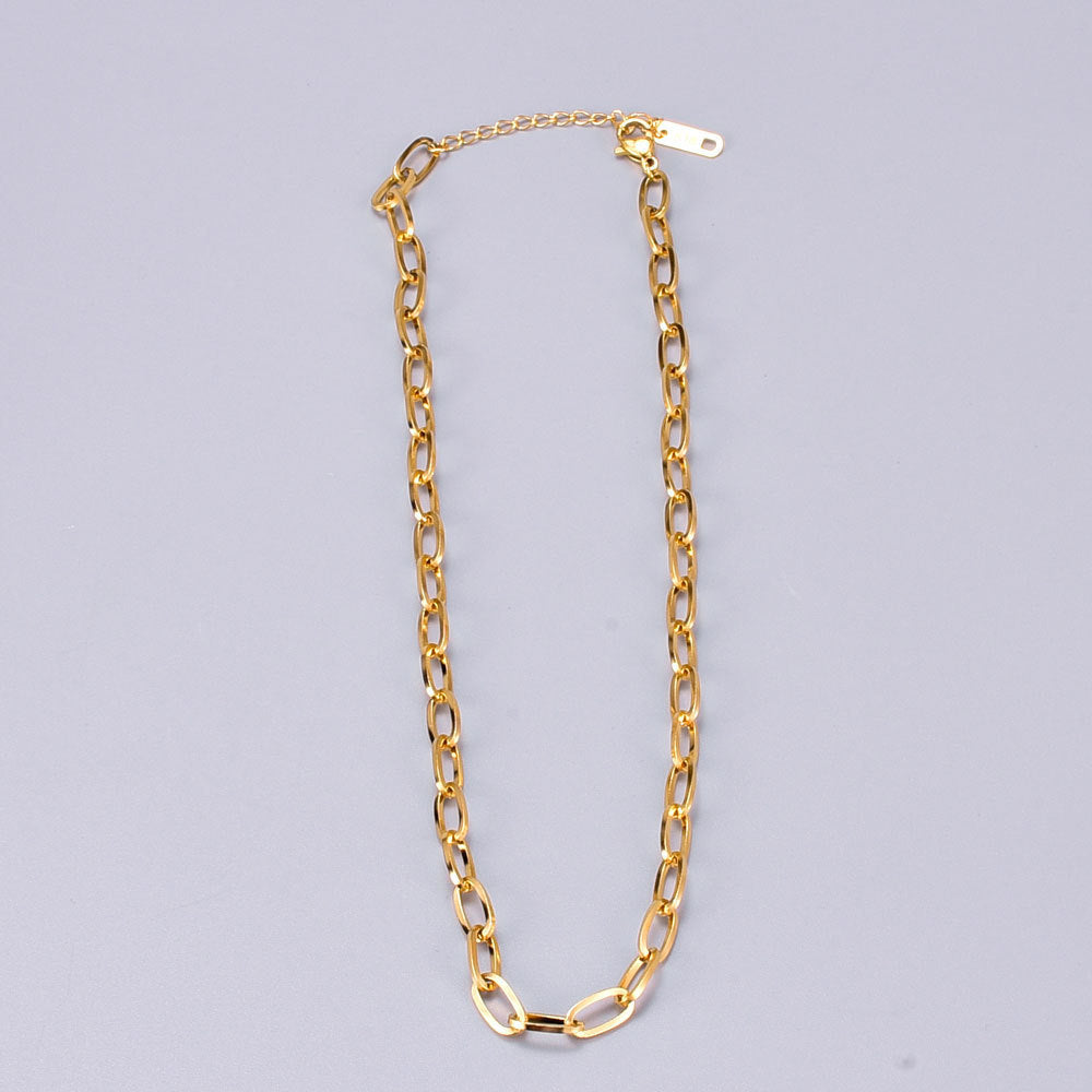 Women's Fashion Trendy Style Simple Coarse Flat Necklace