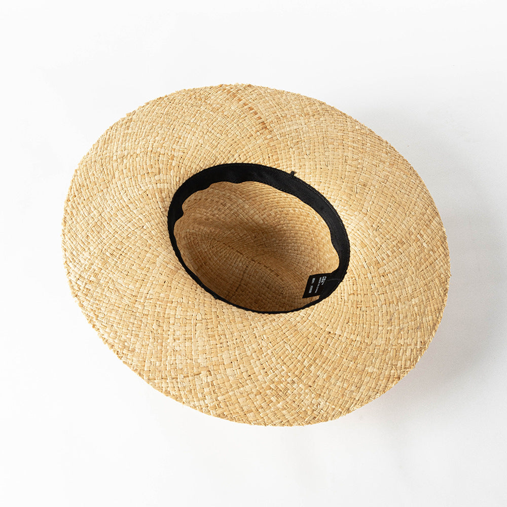 Spring And Summer Fashion Casual Simple Nude Double-layer Hand-knitted Raffia Big Brim Beach Sun Protection Straw Hat