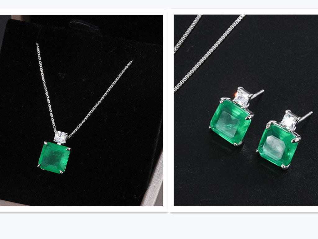 Simulation Emerald Pendant Retro Women's Necklace