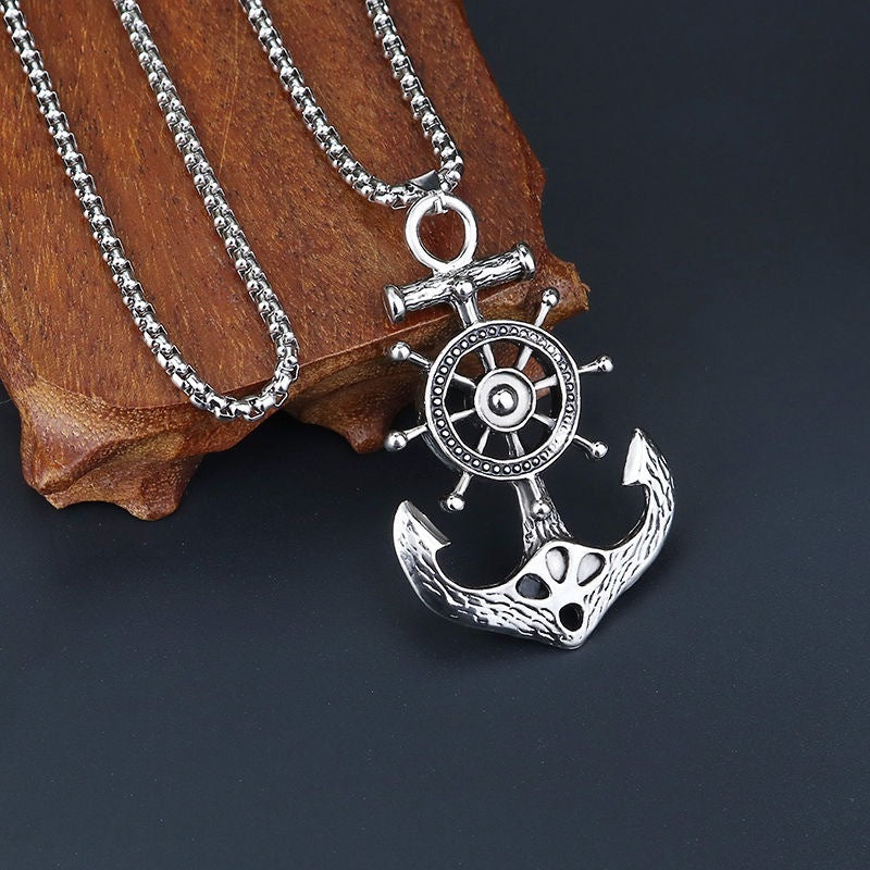 Men's Boat Aiming Titanium Steel Necklace