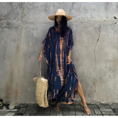 Cotton Beach Cover-up Caftan Dress - Lena