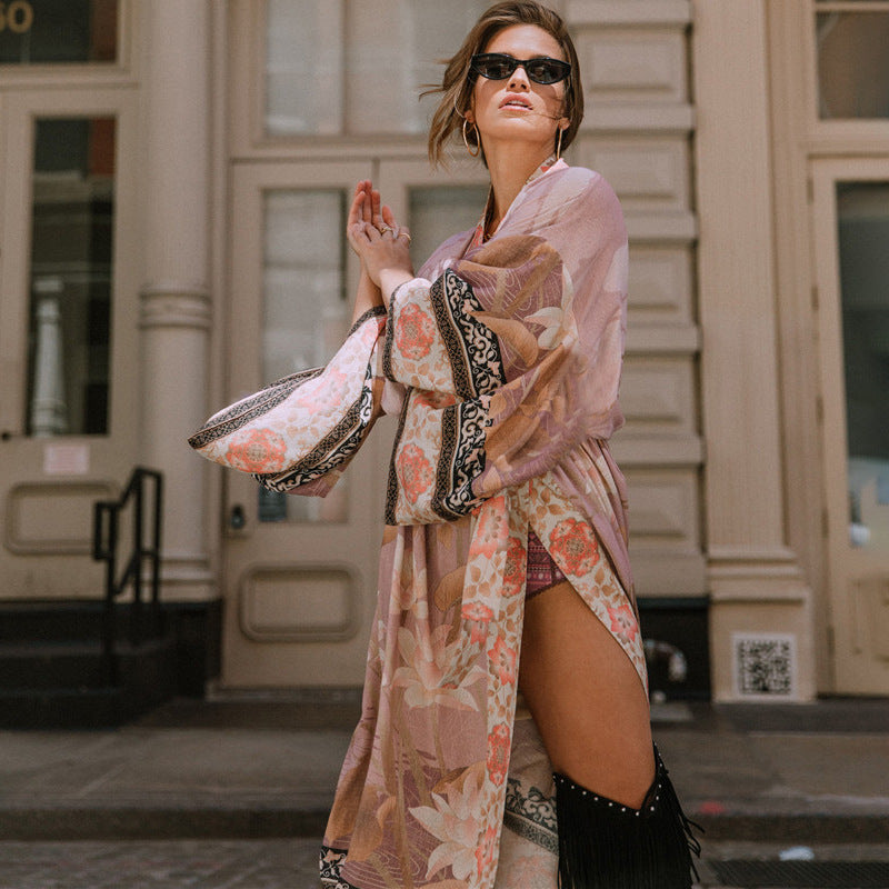 Sexy Loose Cardigan Holiday Sun Protection Shirt Dress